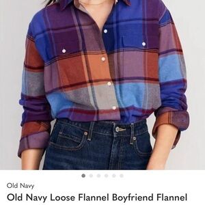 Old Navy WOMAN Multicolor Plaid Button-Down Shirt